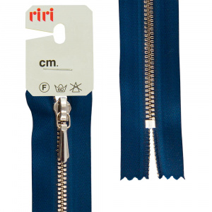 Молния RiRi металл, Ni, слайдер Tropf, 3 мм, неразъёмная, 18 см, цвет 2626, кобальт синий