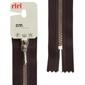 Молния RiRi металл, Ni, слайдер Tropf, 3 мм, неразъёмная, 18 см, цвет 2226, темный шоколад